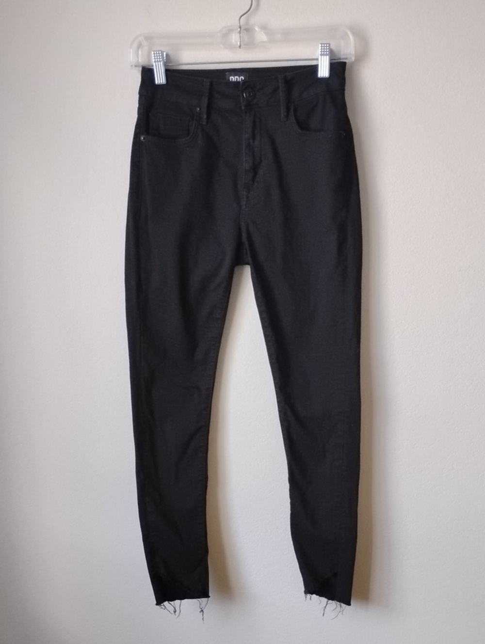 BDG Black High-Rise Skinny Jeans with Raw Hem
